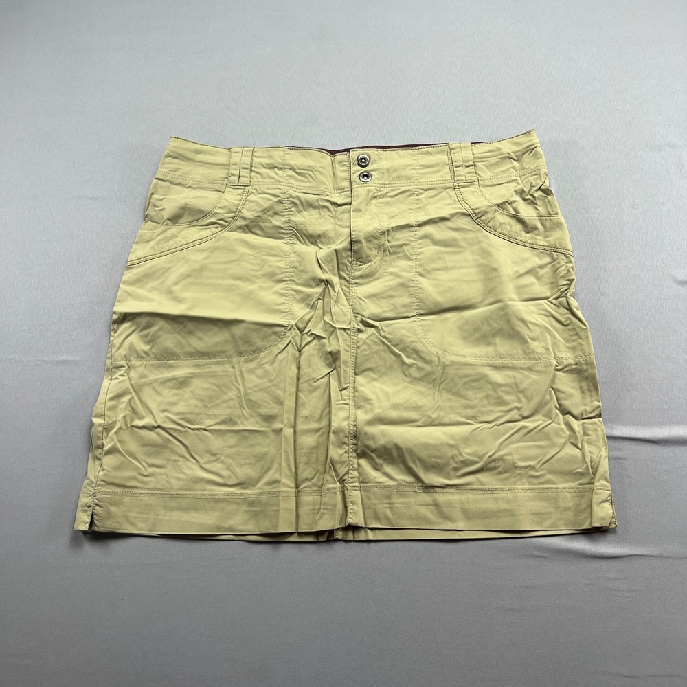 Rei Mini Skirt Womens 10 Beige Nylon Stretch Lightweight Pocket Outdoor Hiking